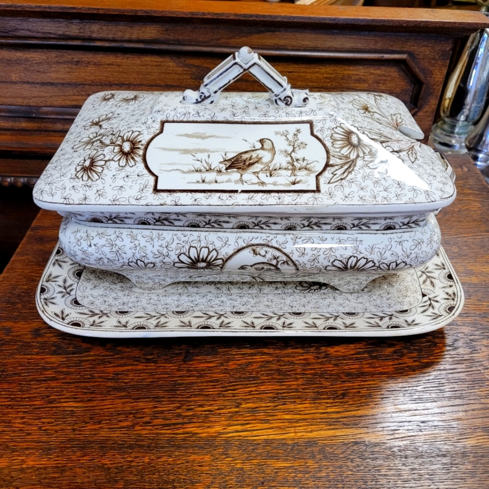 Aesthetic Movement Transferware Staffordshire Victorian DEVONSHIRE 1885